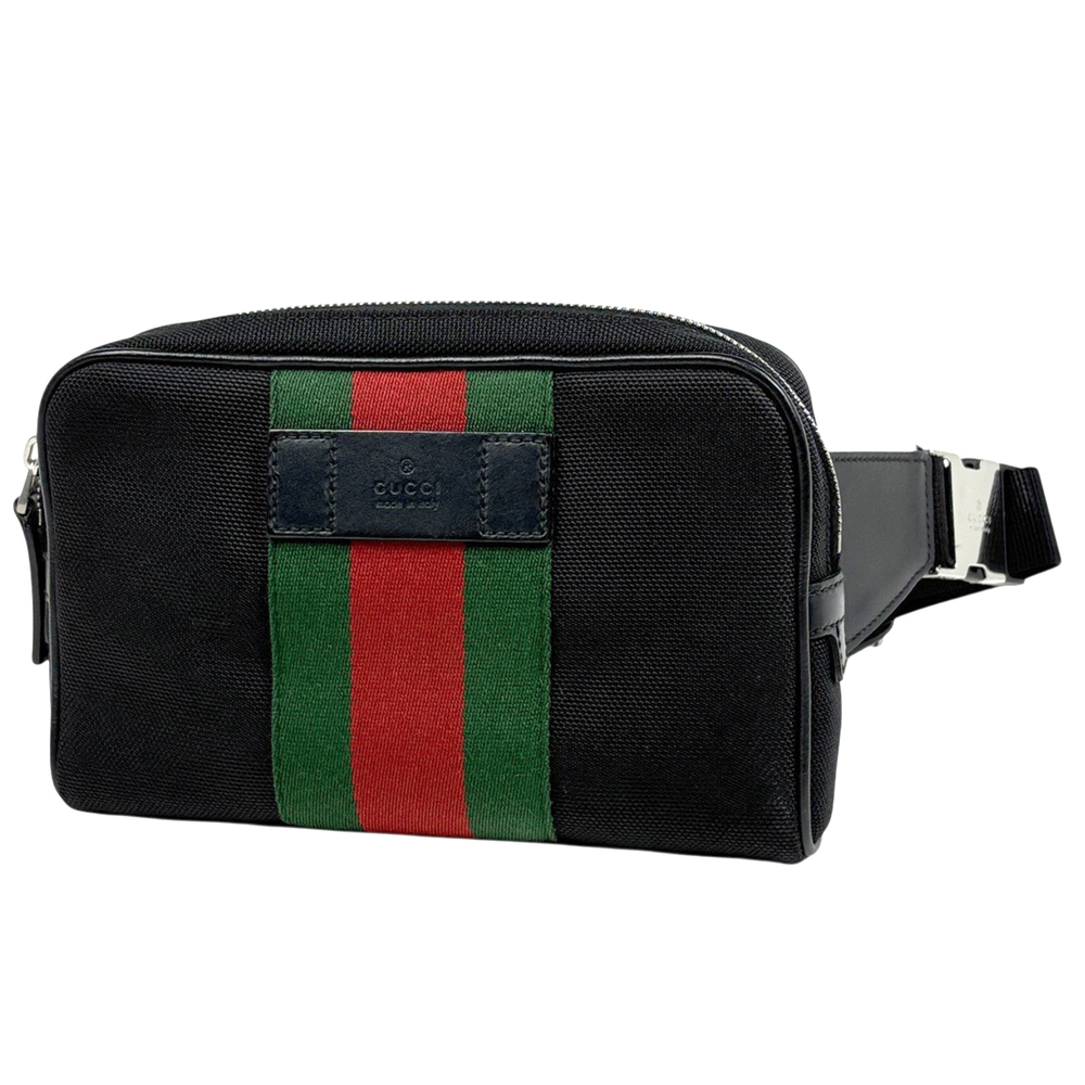 Gucci Sherry Waist Bag Web Canvas Black